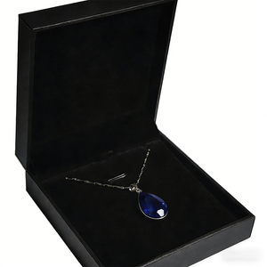 <span class=keywords><strong>Boîte</strong></span> magnétique noire de luxe personnalisée - Carton mat écologique, fermeture magnétique pour emballage cadeau de bijoux, collier, pendentif - Product Image 2