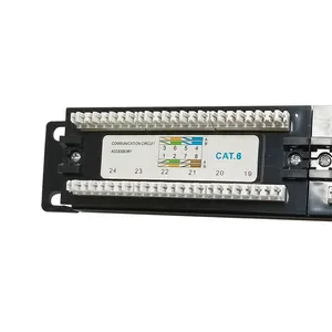 Panneau de raccordement de câble Cat6 19 pouces, 8/12/24 ports Ethernet, panneau de raccordement Cat6 24 ports