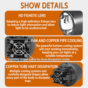 3Inch Balled Projector Universele Verliesvrije Installatie Bi Led Laser Projector Koplamp 12V-24V Tri Colour Bi-Led Lens Mistlamp - Product Image 4