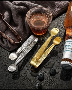 Винтажные розовые 304 из нержавеющей стали, зажимы для кубиков сахара, ведерко для льда, щипцы для льда, металлические зажимы для ломтиков лимона - Product Image 3