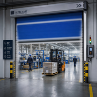 Système de volet roulant industriel robuste - Porte commerciale en aluminium résistant aux intempéries, cadre de sécurité ignifuge 3h, 65dBA
