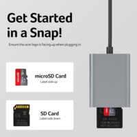 Lector de Tarjetas SYONG USB3.0 OTG+USB-C3.0 a SD3.0/TF3.0 para Micro SD TF Compatible con Computadora PC Portátil Android