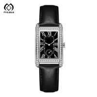 Correa de reloj de cuero negro de alta calidad Migaga, personalizada, de marca privada, ultrafina, ODM, reloj para mujer con esfera árabe.