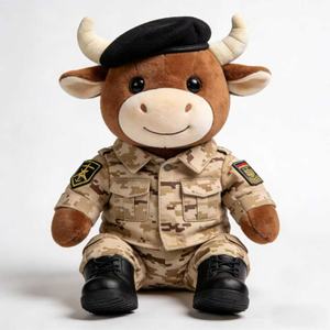 בובת פרה צעצוע קטיפה בהתאמה אישית עם הסוואה, חייל פרה ממולא, למותג פרטי וסיטונאות בכמויות גדולות - Product Image 2