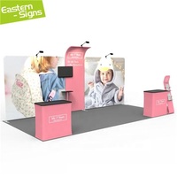 Stand d'exposition modulaire en aluminium et tissu 10ft x 20ft, montage facile, graphismes entièrement personnalisables pour salons professionnels