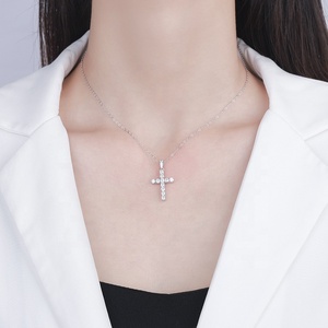 925 링링 실버 Hi약혼 반지 Ashabell 다이아몬드 약혼 반지 목걸이 여자 크로스 펜던트 남자 목걸이 - Product Image 5