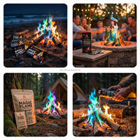 Feux de camp magiques Mistiche Magic Fire, feux d'artifice et pétards à changement de couleur, jusqu'à 1 heure d'utilisation en intérieur et en extérieur