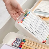 Organizador de Oficina Multifuncional, Ecológico, Flexible, de Plástico PP Inyectado, Blanco, Rectangular, Minimalista, Caja de Almacenamiento para Papelería