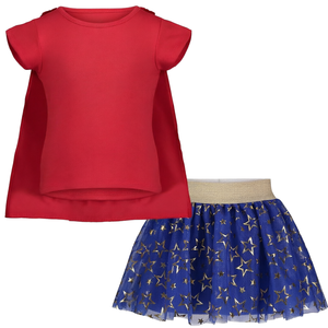 Conjunto <span class=keywords><strong>de</strong></span> camiseta <span class=keywords><strong>de</strong></span> cosplay, capa y falda tutú <span class=keywords><strong>de</strong></span> <span class=keywords><strong>DC</strong></span> Comics Justice League Echo para niñas - Product Image 4