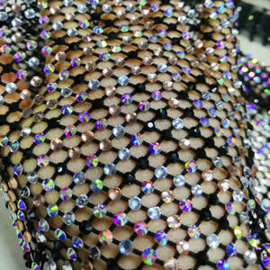 Directo de fábrica negro con <span class=keywords><strong>AB</strong></span>/recorte de tela de malla de diamantes de imitación de cristal transparente - Product Image 6