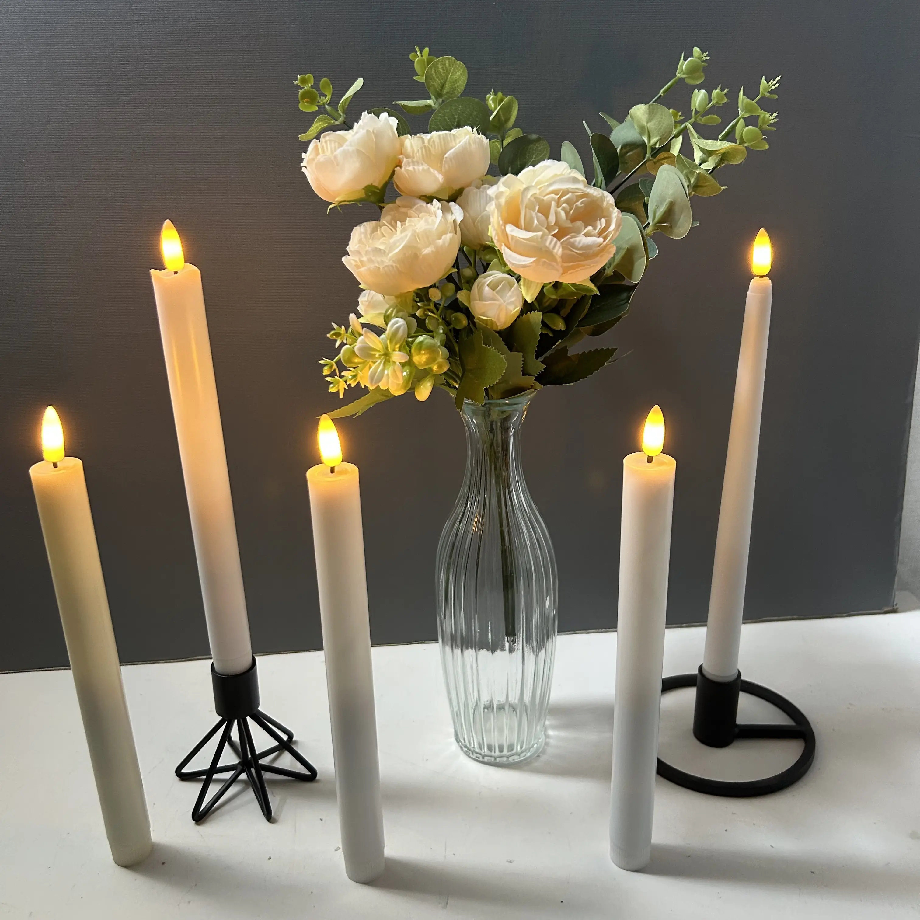 Großhandel Kunststoff Led Pillar Kerzen Safe Led Tee licht Flame less Taper Kerzen