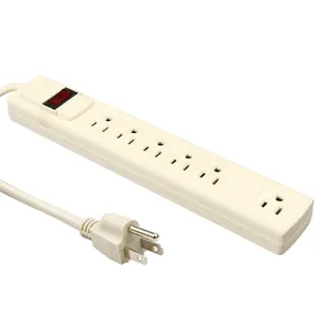 Smart EUA Extensão Power Strip Surge Protector Wall Mount com 6 Tomadas AC 4 Portas USB, Outlet Extender Escritório Do Hotel