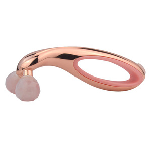 Nouveau style – Système de dermaroller en Y à facettes, rouleau de massage facial en quartz rose et jade avec poignée en alliage de <span class=keywords><strong>zinc</strong></span> pour lifting du visage - Product Image 5