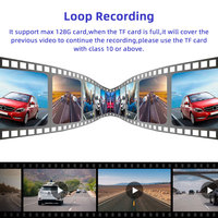 Fabricant OEM Dashcam 3 voies 3.39 pouces enregistreur de voiture DVR enregistrement en boucle surveillance du stationnement avec capteur G WIFI