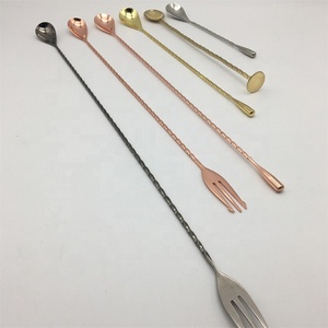 أدوات بار مخصصة من الفولاذ المقاوم للصدأ، عصا تقليب وخلط الكوكتيلات بنمط حلزوني ملتوي، ملعقة وخلاط - Product Image 6