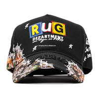 Sombrero G5 Fino Hats, Gorra de Béisbol Deportiva de 5 Paneles en Gamuza con Bordado 'Lucky Me I See Ghosts' y Diseño Desgastado
