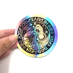 Custom Reflection Rainbow Holographic Waterproof Die Cut Hologram Sticker