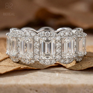 IGI Certified CVD Vvs Lab Grown Diamond Wedding <b>Ring</b> Custom 925 <b>Silver</b> <b>Emerald</b> HPHT Lab Created Diamond <b>Ring</b> Fine Women Jewelry - Product Image 2