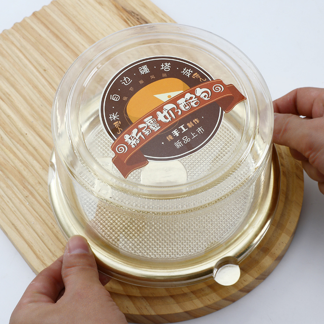 Wholesale Custom Logo Transparent PET Plastic Cake Cupcake Container Mini Round 6-7 Inch Cake Package Box