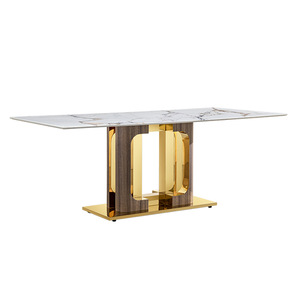 Muebles de Lujo Elegantes, Diseño Moderno, Juego de Mesa de Comedor Plegable Portátil para 2 Personas, Mesa <span class=keywords><strong>Botega</strong></span> Dorada - Product Image 5