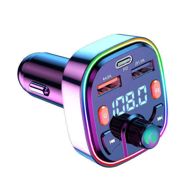 Q5 18W FM Transmitter External Microphone Dual USB Modulator 5.0 FM Car Car Charger Fast Charge Type C Handsfree PD BT5.0