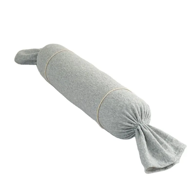 取り外し可能な洗えるカバーパック脚付きグレーラウンド頸部ロールシリンダーボルスター枕ネックサポート枕