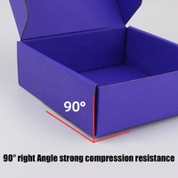 Fabricant de boîtes en carton imprimé violet Boîte postale de vêtements Boîtes d'expédition ondulées personnalisées avec emballage avec logo