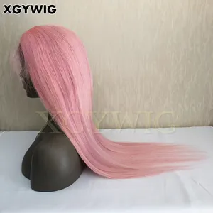 XGY สต็อก 10 "-30" Virgin Remy บราซิล Pre-plucked NATURAL Hairline สีเต็มรูปแบบลูกไม้สีชมพูวิกผมมนุษย์