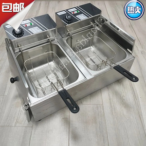 Freidora eléctrica comercial de 12L con filtro de aceite, doble tanque de acero inoxidable para uso en restaurantes - Product Image 5