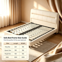 Lit de chambre WINMAX moderne et luxueux, rembourré en cuir, confortable, assemblé, avec cadre en bois de pin et en fer, taille King ou Queen, garantie 1 an