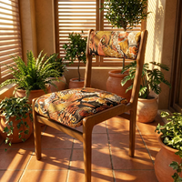 Chaise de salle à manger en bois massif de caoutchouc au design moderne avec dossier rembourré en tissu - Meuble idéal pour appartement et usage domestique