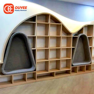 رفوف عرض مكتبة مساحة هادئة مع أدراج مكتبة خشبية مع مقاعد مريحة - Product Image 2