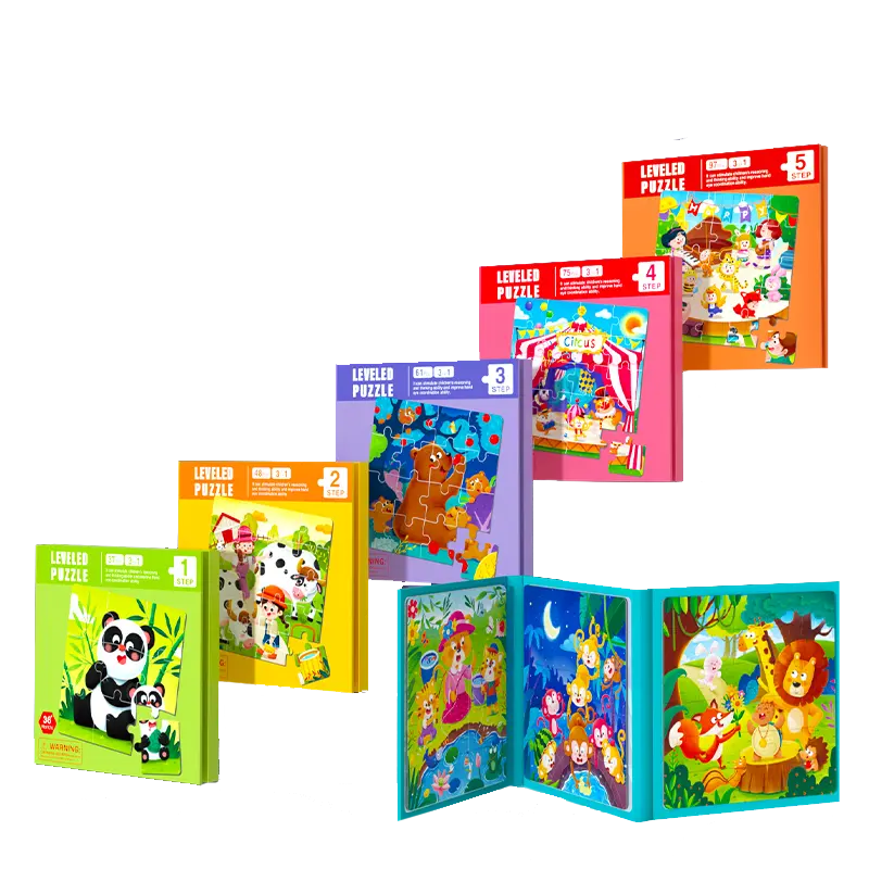 Magnetic Puzzles Kids Montessori Toys Funny Cartoon Puzzles Baby Books Educational Toys For Children Magnets Clever Board Games