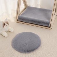 Coussin pour animaux de compagnie en fourrure de lapin imitation peluche, solide, chaud, antidérapant, doux, rond et carré, pour chiens et chats, lavable en machine