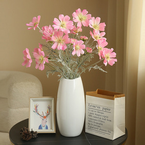 Bouquet de fleurs artificielles Timo Floral Art Cosmos en soie pour la décoration de la maison, du salon et des accessoires de mariage - Product Image 1