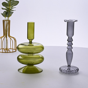 Handmade Wedding <strong>Glass</strong> <strong>Candlesticks</strong>, Home Decoration <strong>Glass</strong> <strong>Candlesticks</strong>&amp;<strong>glass</strong> Candle Holder - Product Image 2