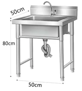 अलीबाबा के वाणिज्यिक पोर्टेबल धातु वॉश बेसिन हाथ से रसोई के लिए रसोई के लिए अकेले सिंक वाशबेसिन