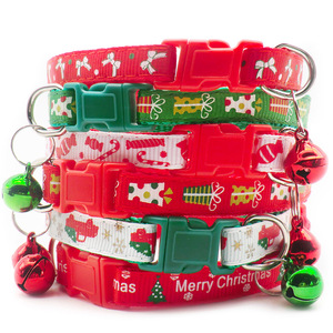 Collier de Noël pour animaux de compagnie, nœud papillon, collier classique en nylon doux et plastique pour chat et chien, imprimé Père Noël, cadeau de fête, décoration - Product Image 1