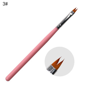 Pinceau à ongles floral ombré en forme de pétale, multifonctionnel, manche en plastique rose, nylon, pour peinture dégradée, outil de manucure professionnel - Product Image 6