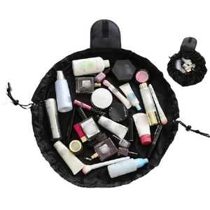 Trousse de Toilette Cosmétique Personnalisée, Organisateur de Voyage Portable Tendance, Sac de Maquillage Noir à Cordon de Serrage de 20 Pouces pour Cadeaux et Usage Quotidien - Product Image 1