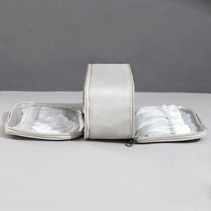 Bolsa de almacenamiento de lencería Beilian, organizador de sujetadores de viaje rectangular, estuche portátil para ropa interior para viaje, color marrón blanquecino - Product Image 2