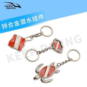 Llavero de Aleación de Zinc con Diseño de Bandera de Lapislázuli, Recuerdo de Buceo, Modelo KEEP DIVING PS 030 - Product Image 1