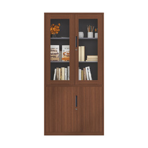 Yangpinhui <b>Wood</b> Grain <b>Filing</b> <b>Cabinet</b> 2 Tier With Lock Office Storage Bookcase - Product Image 3