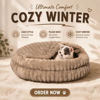 Coussin pour chat CheerPals avec housse amovible, 50 cm, lavable, confortable, rembourré en coton, niche d'hiver avec oreiller très élastique