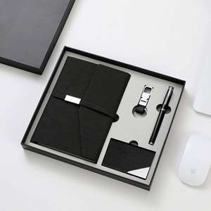 Manufacturer A5 Leather Notebook With Metal Pen Name <b>Card</b> Holder Key Ring Office Business Notebook Customized Logo Gift <b>Box</b> Set - Product Image 2