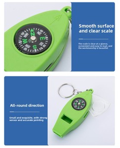 Khẩn cấp tồn tại còi la bàn nhiệt kế sắc nét âm thanh keychain thiết kế đa chức năng đi bộ đường dài còi cắm trại ngoài trời Đi bộ đường dài - Product Image 4