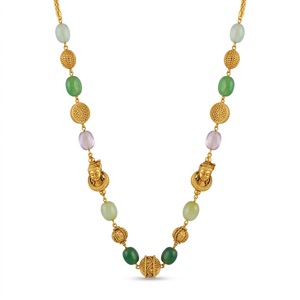 Elegante Collar Mala de Buda Antiguo en Plata 925 con Cuentas de Piedras Preciosas Multicolor, Joyería Tradicional de Cadena Larga para Mujer - Product Image 1