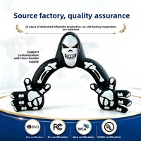 Arche Gonflable Crâne Mortuaire Thème Halloween Horreur pour Décoration de Festival Transfrontalier avec Lumière LED pour Cour Extérieure