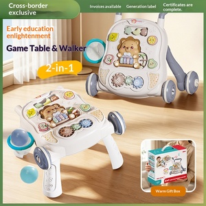 Marche-bébé multifonctionnel 5-en-1 en plastique pour enfants, aide à la marche anti-basculement et anti-jambes en O, pour 0-6 mois - Product Image 5