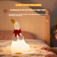 Veilleuse LED DouDou en forme de canard mignon pour bébés et enfants, en silicone + ABS, rechargeable Type-C, CRI 95, contrôle tactile, mini, lumière douce et chaude